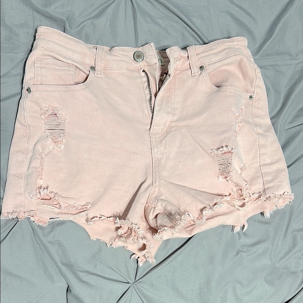 Pink cut off shorts